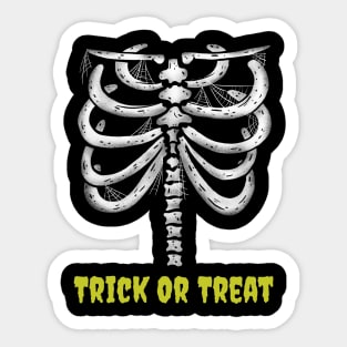 Trick Or Treat Funny Skeleton Halloween Design Sticker